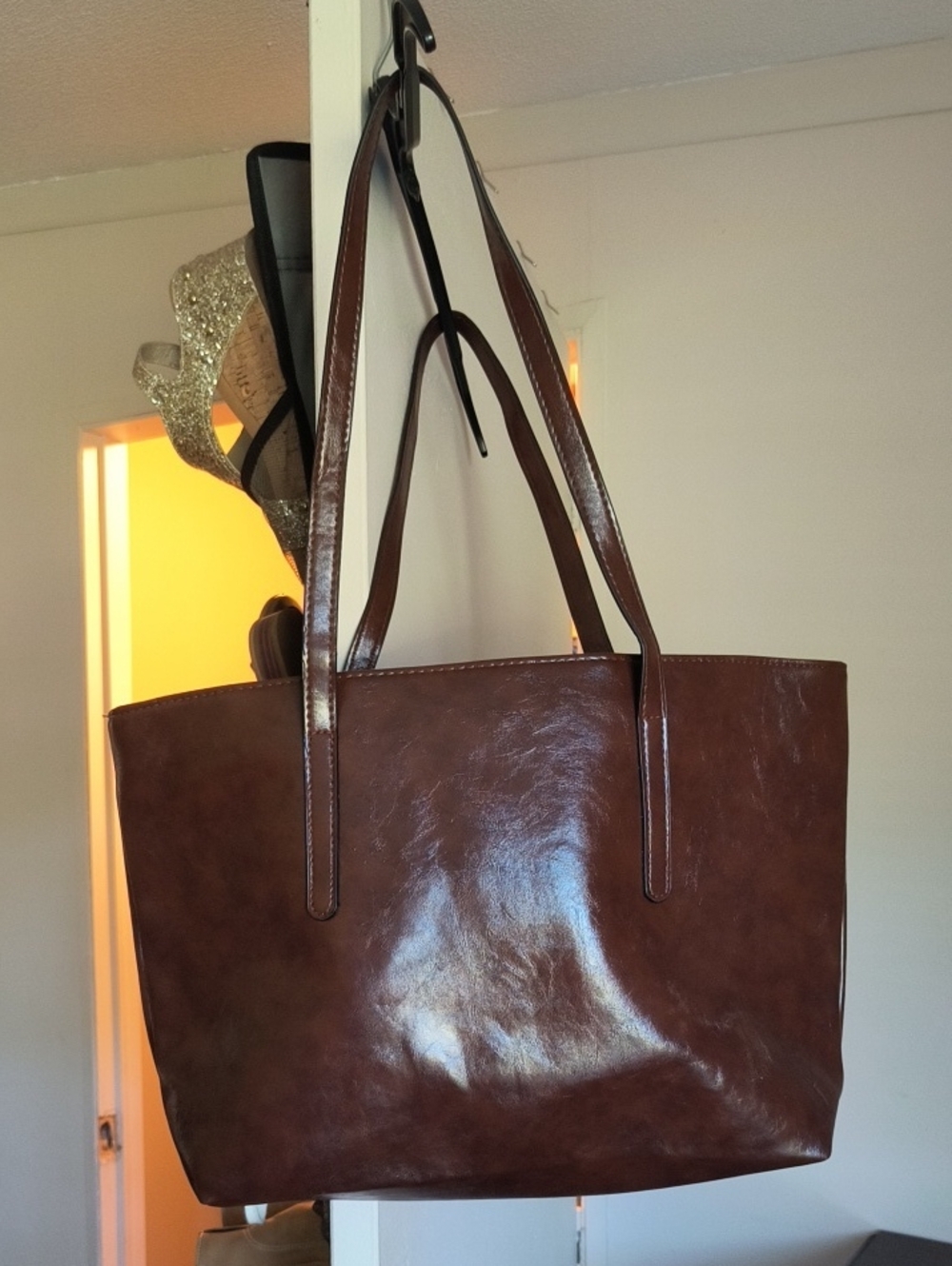 Women's Brown Leather Tote Bag. Never Used